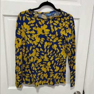 Blue and Yellow Floral Women's Top